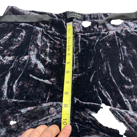 LUCKY BRAND Crushed Velvet Pants Dark Purple &Cropped Women’s Size 6 Whimsigoth - Picture 14 of 16